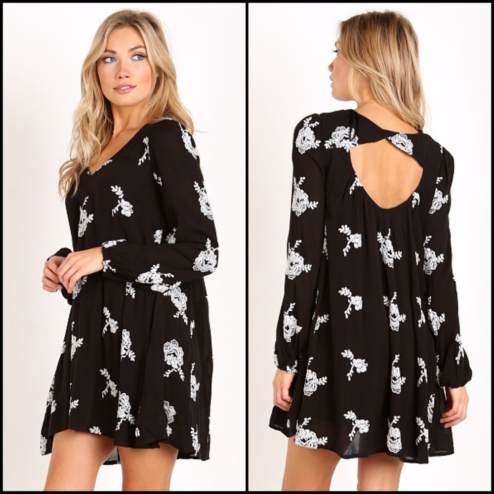 Free People Embroidered Babydoll Mini Dress w/Pockets - Picture 5 of 13